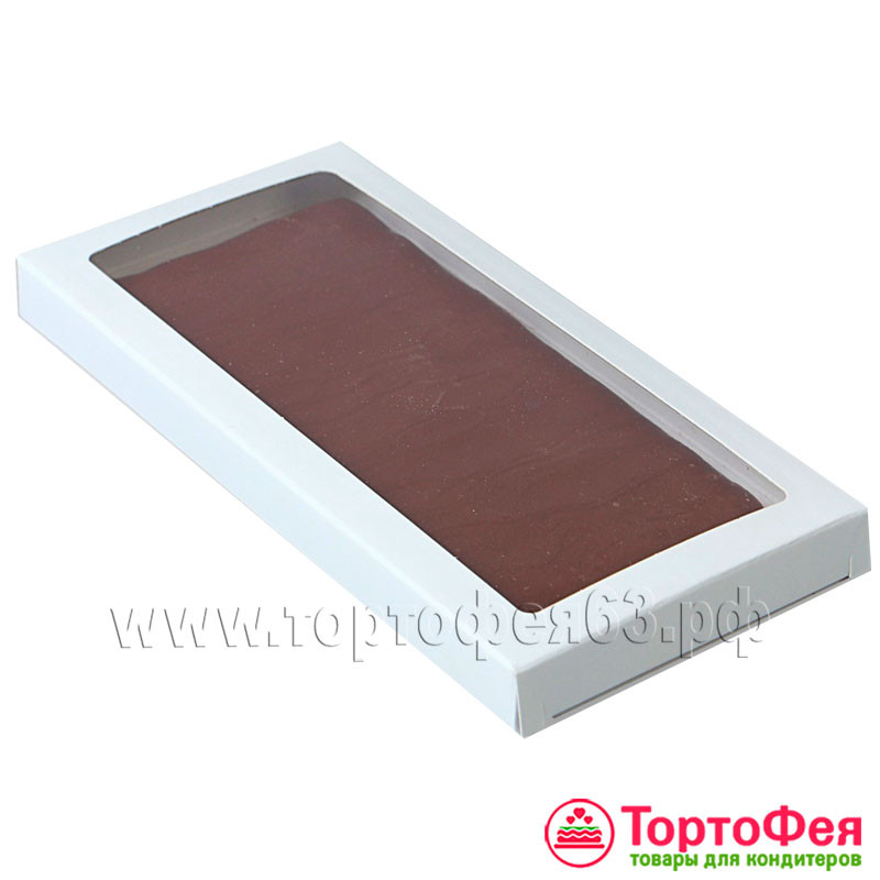 Коробка для шоколад.плитки 18х9х1,4 см, белая 