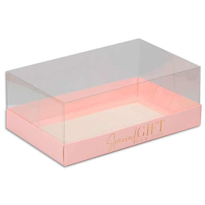 Коробка 22х13х8 см с прозрачной крышкой "Розочки"