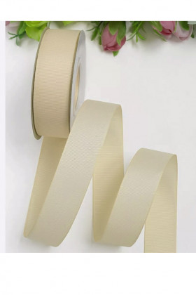 Лента матовая Темно-кремовая 2,5 см, 18 м
