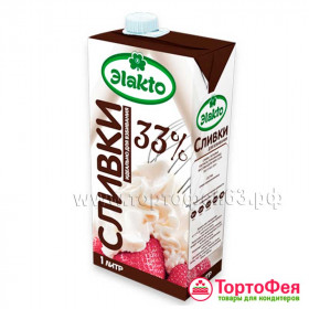 Сливки ультрапастеризованные 33% Элакто (Нижний Новгород) / 1 л 