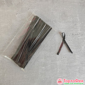 Твист-лента для пакетиков 8 см, черная /// 100 шт     