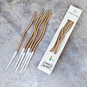 Набор свечей для торта, Волнистые, Шампань, 15 см / 6 шт