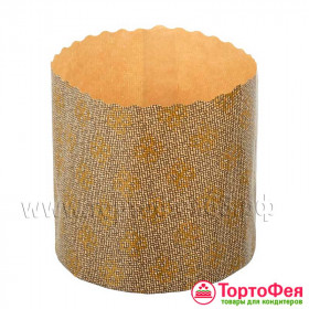 Форма бумажная Кулич "Золотой цветок" 200-250 гр (9*9 см) / 10 шт