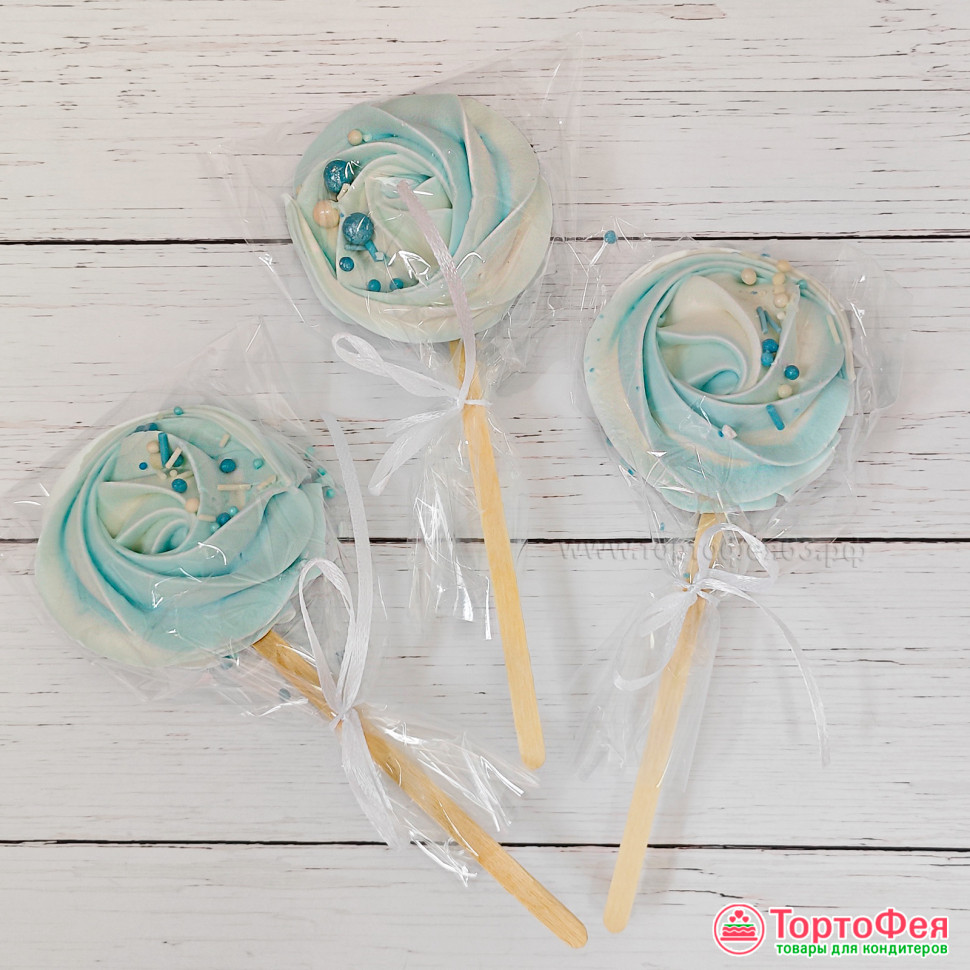 Безе на палочке, Голубое / 1 шт 