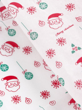 Бумага упаковочная тишью &quot;Санта&quot; 1 лист (50х66 см)