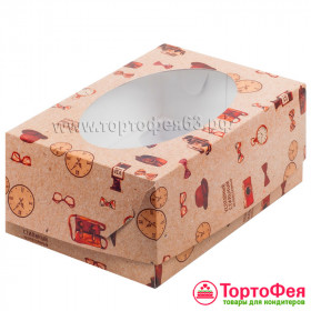 Коробка для 6 капкейков с окном &quot;Для мужчины&quot;