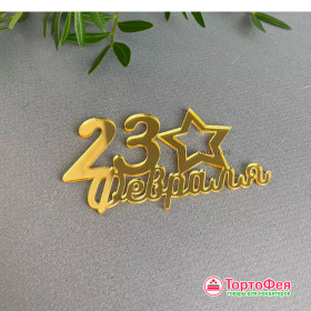 Декор из акрила "23 Февраля " / 8 см 