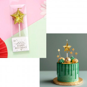 Свеча для торта «Звездочка» Золото, 10 см