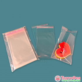 Пакетики прозрачные 8х12 см с клеевым краем, 10 шт