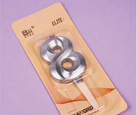 Свеча &quot;Цифра 8&quot;, серебро / 5 см 