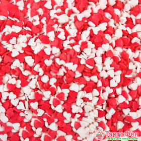 Посыпка Сердца Красные/белые мини,  25 г