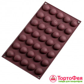 Форма силиконовая Полусфера 2,5 см,  35 шт