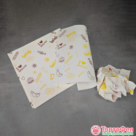 Обёрточная бумага с рисунком &quot;Пекарня&quot; 18х18 см / 5 шт  