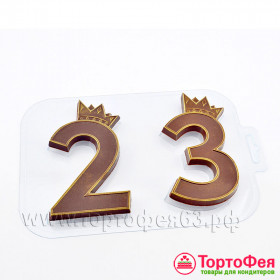 Форма пластик. &quot;Цифры с короной 2 3&quot;   