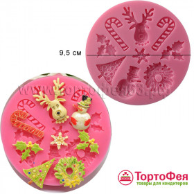 Молд силиконовый Новогодний микс