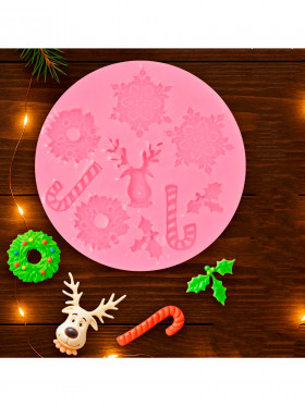 Молд силиконовый Новогодний микс