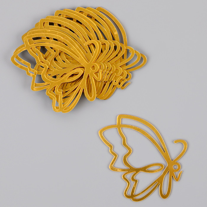 Декор из акрила "Бабочка" 5 см, золотой  