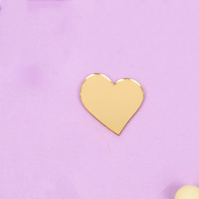 Декор из акрила "Сердечко", золотой / 3 см