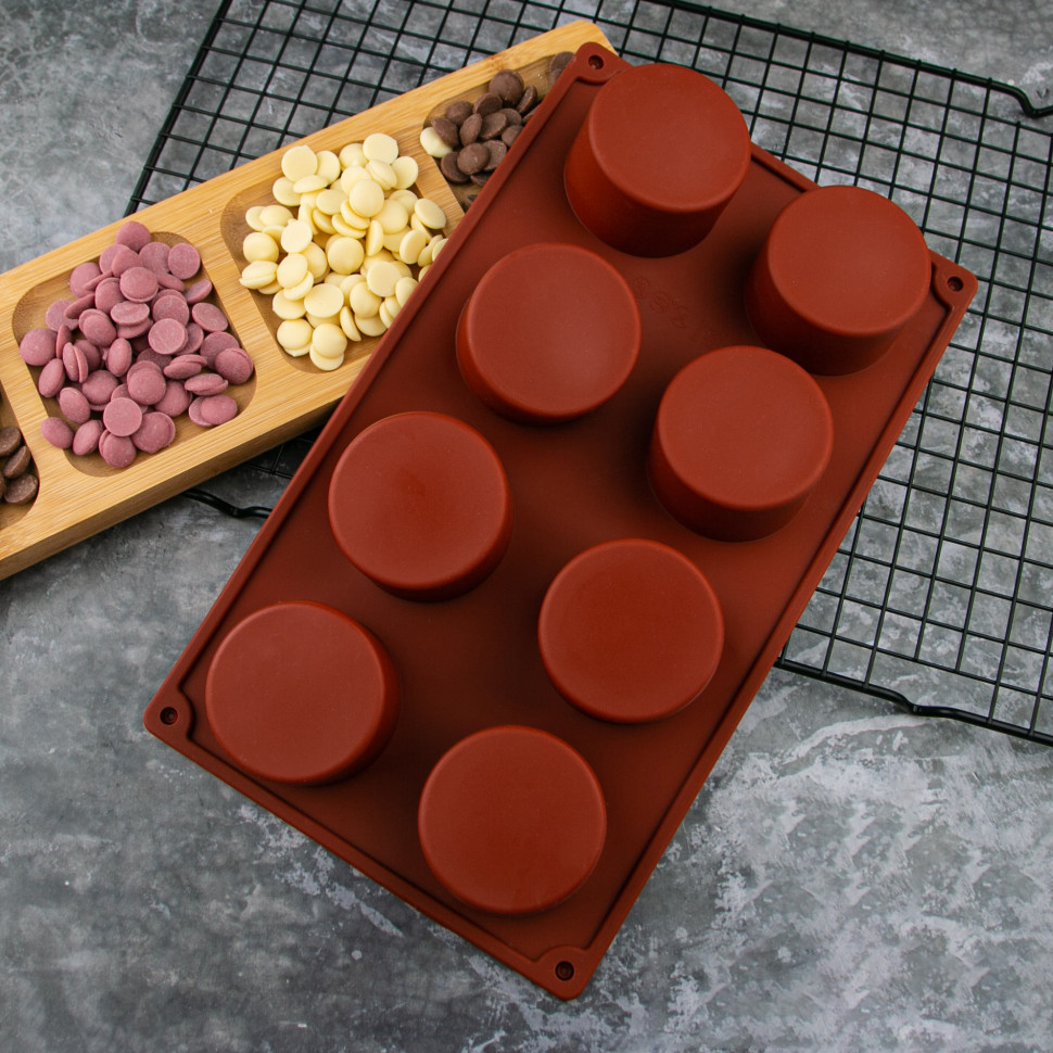 Форма силиконовая Цилиндр, 8 шт