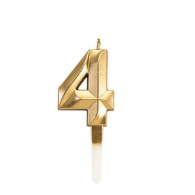 Свеча &quot;Цифра 4&quot;, золотистый / 5 см