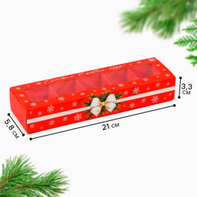 Коробка для 5 конфет с окном  &quot;Счастья в новом году&quot;