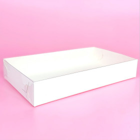 Коробка 14х11х3 см с прозрачной крышкой, белая