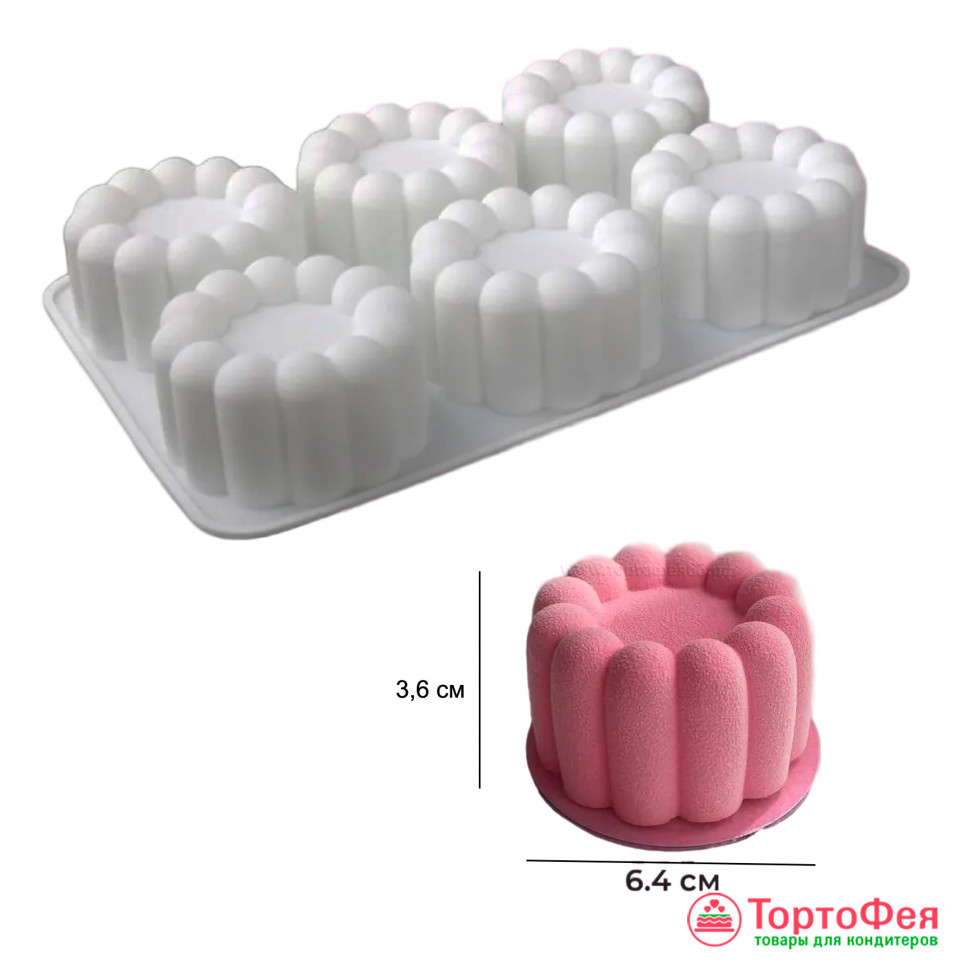 Силиконовая форма для муссовых пирожных "Бенто", 6 шт     