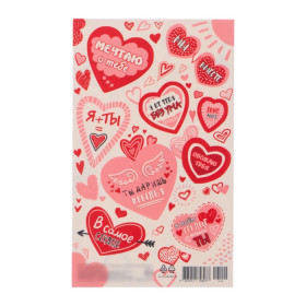 Набор наклеек "Пожелания сердечки" 
