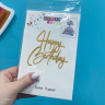 Декор из акрила "Happy Birthday", золотой  / 11 см