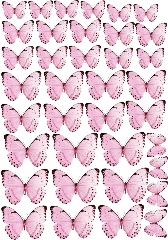 Бабочки Розовые А4