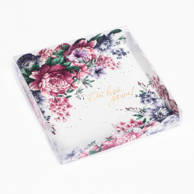 Коробка для пряников 18х18х3 см с прозрачной крышкой &quot;От всей души&quot; 