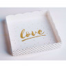 Коробка для пряников 15х15х3 см с прозрачной крышкой "Love", золотое тиснение 