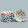 Капсулы бумажные для конфет 35*20 мм "Разноцветный горошек" / 25 шт 