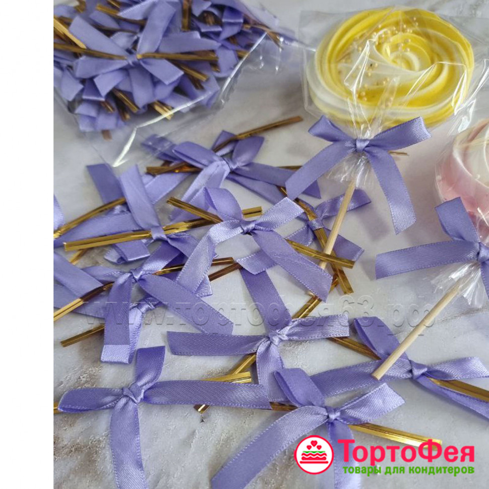 Твист-лента с Сиреневым бантиком / 1 шт 