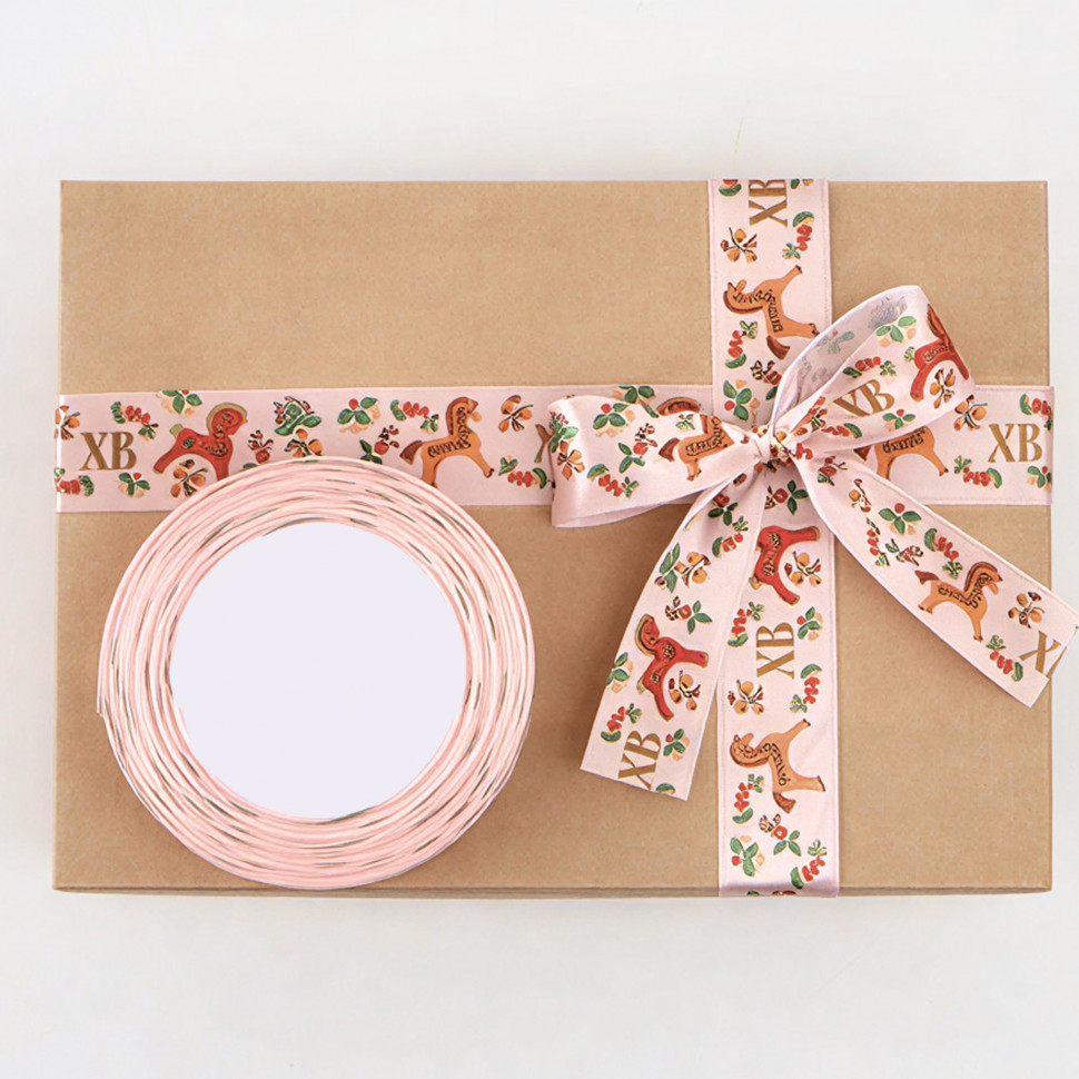 Лента атласная "Дымковская игрушка", 2,5 см / 3 м