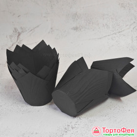 Форма бумаж. &quot;Тюльпан&quot; 50*70 мм, Черный,  10 шт 