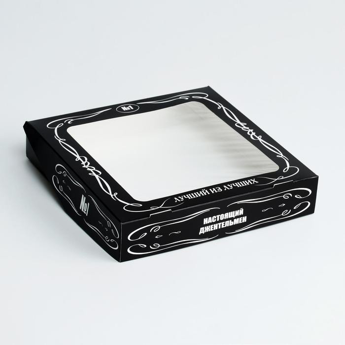 Коробка 20х20х4 см с окном "Лучший"