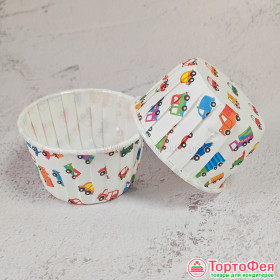 Форма бумажная Маффин &quot;Машинки&quot;, 10 шт
