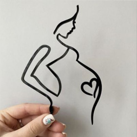 Декор из акрила «Силуэт женское счастье», черный