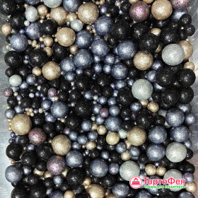 Шарики рисовые в глазури.Блеск &quot;Лунная ночь&quot; 2-13 мм, 20 гр        