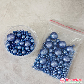 Шарики рисовые в глазури. Блеск Светло-Синий 2- 13/ 20 гр       