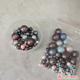 Шарики рисовые в глазури.Блеск &quot;Космос&quot; 2-13 мм, 20 гр      