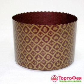 Форма бумажная Кулич "ХВ" 500-550 гр (13,4*9,5 см) / 10 шт  