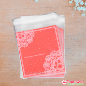 Пакетики с рисунком 14х14 см с клеевым клапаном &quot;Кружево&quot;, 10 шт