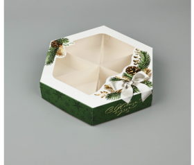 Коробка для ассорти сладостей 23х23х4 см &quot;С Новым годом&quot;  